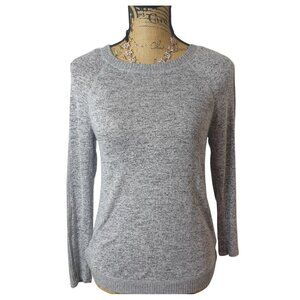 Fitz + Eddie Womens Sweater XS Gray Crisscross Lightweight Lng Slv Boho Chic